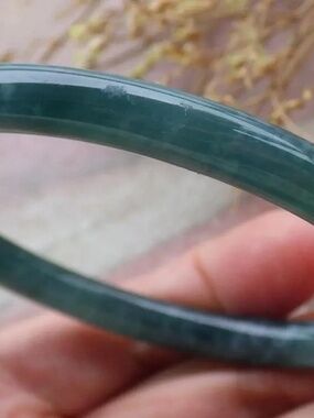 58mm Certified Hand Carved Natural A JADE Circle Jadeite Bangle Bracelet